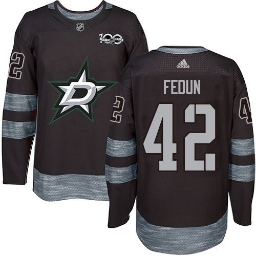 Adidas Men Dallas Stars #42 Taylor Fedun Black 1917-2017 100th Anniversary Stitched NHL Jersey->dallas stars->NHL Jersey